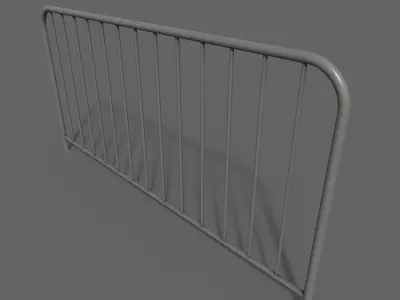 PBR Pedestrian Guard Rail Grey V1 Low-poly 3D model