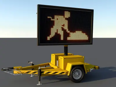 electronic traffic signal truck  Low-poly 3D model