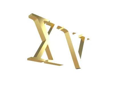 Roman Numerals 15 v1 002 Low-poly 3D model