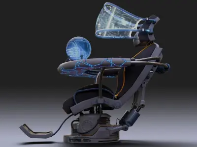 Sci fi Armchair Low-poly 3D model