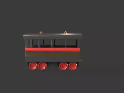 Toy Train Coach Low-poly 3D model