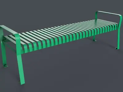 Metal Modern Bench 2 PBR Game Ready Low-poly 3D model
