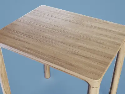 Minimalist Table 001 - Light Wood Low-poly 3D model
