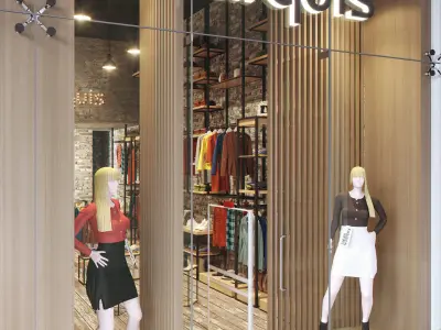 scene 3dsmax corona render - clothing store 3D model