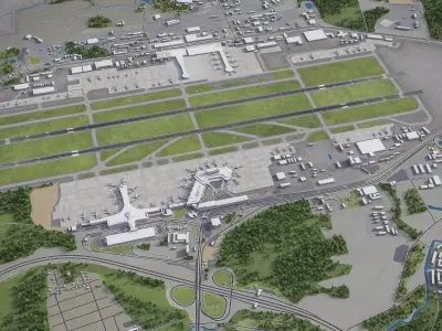 Moscow - Sheremetyevo International Airport - SVO Low-poly 3D model