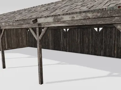  Wooden Shed 3D Model Low-poly 3D model