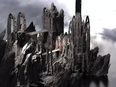 Moria inspired cliffs 1 3D model