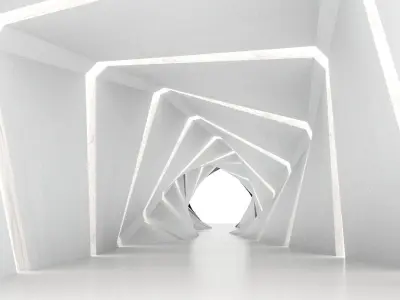 Square Tunnel Rotation Low Poly Free 3D model