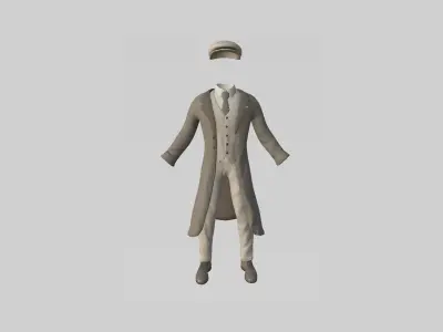 Gentleman Outfit 05 Light Brown - Character Design Fashion Low-poly 3D model
