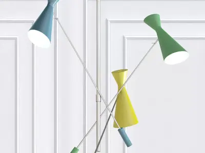 Stanley lamp with two lamps hanging from it 3D model