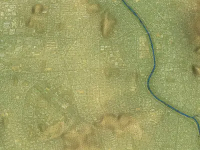 Cheongju - 3D City Topography Terrain 3D Model Pack