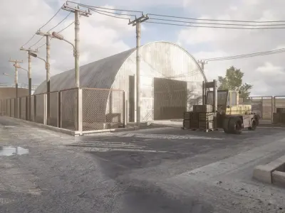 HQ Modular Industrial Area Low-poly 3D model