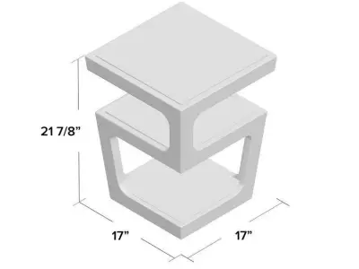 Cade Glass Floor Shelf End Table 3D model