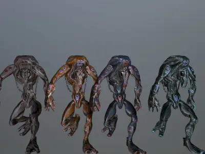 SciFi Alien Warrior Low-poly 3D model