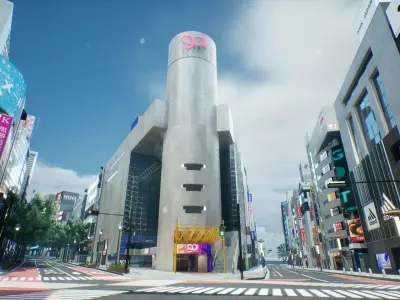 Shibuya - Crossing and surrounding areas Low-poly 3D model