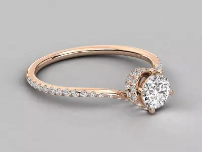 Women Light Weight Solitare Diamond Wedding Ring   35 3D print model