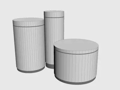 Round Pedestal Display Stand Pack  Exhibition Podium 3D Models 3D model