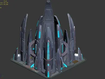 Mechanical construction - spaceship maintenance 3D model