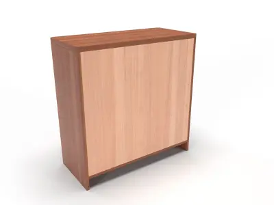 commode 4 wooden cabinet with two drawers 3D model