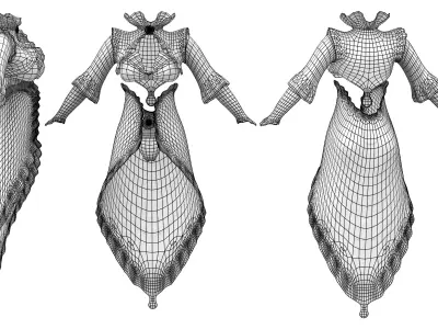Cosplay Shell Outfit Low-poly 3D model