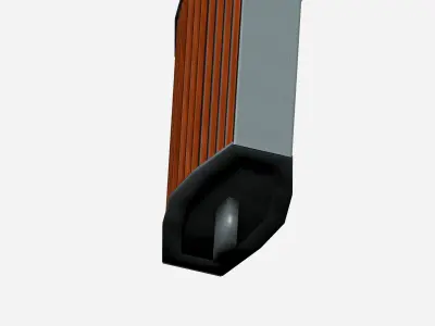 Elliptical modern wooden trash can Low-poly 3D model