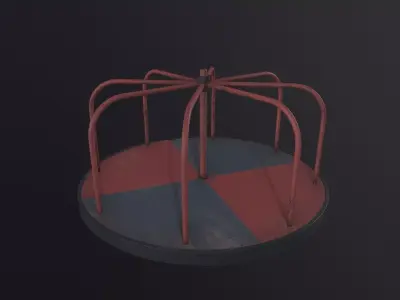 Soviet Merry Go Round 3D Model Low-poly 3D model