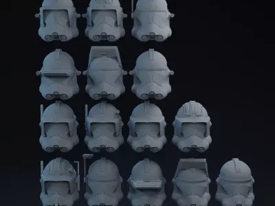 Phase 2 Clone Helmets Vent Cuts one-twelfth Scale 3D print model