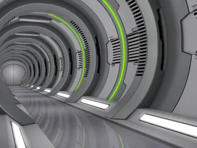 Sci Fi Corridor 3D model 87