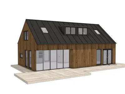 3D House Model Architectural Design in SKP OBJ IFC GLB FBX 3D model