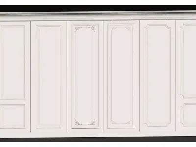French carved wainscoting 3D model