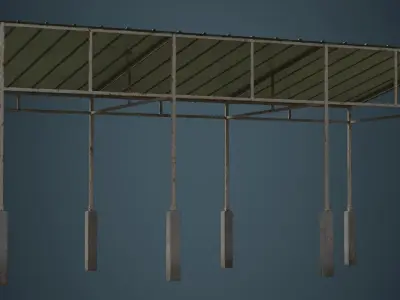 Warehouse Structure 1B Low-poly 3D model
