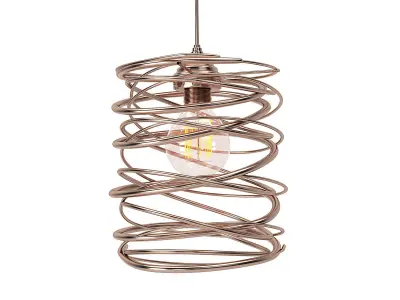 Black Metal Spiral Shade Pendant Light 3D model