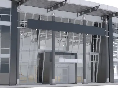  Modern Commercial Building Architecture with Interior 