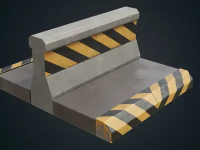 Underground parking lot props  Low-poly 3D model