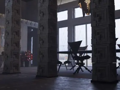 Cyberpunk Dystopian House Interior - High Detail 3D model