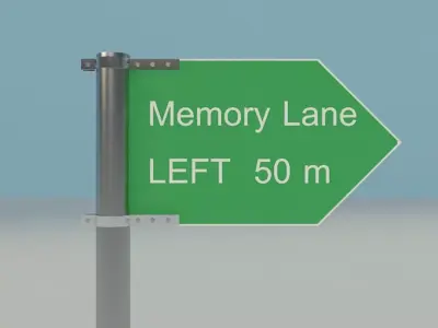 Highway Sign Board Low-poly 3D model