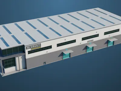 Logistic Cargo Warehouse Detailed Interior and Exterior All PBR  Low-poly 3D model