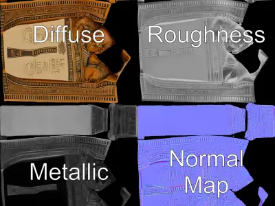 Ancient Egyptian Sarcophagus Model Pack Low-poly 3D model