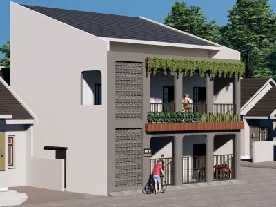 3d Scene Model Sketchup Home Stay For Everyone 3D model