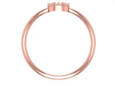 Solitaire Women Light Weight Band Ring 3D print model 17