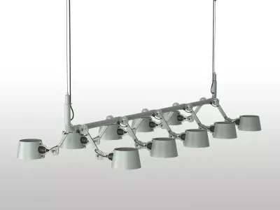 B P 10 P light fixture with six lamps hanging from it 3D model