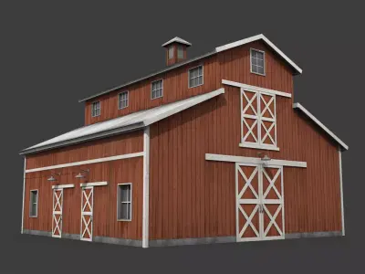 Barn Shed Low-poly 3D model