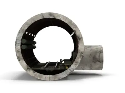 Subway tunnel T Low-poly 3D model