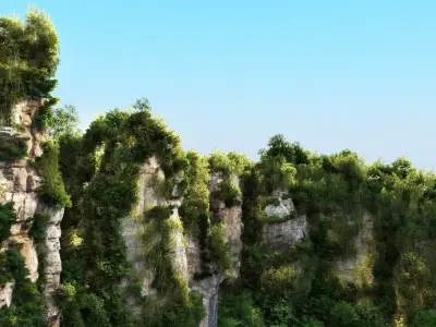 Mountain forest natural landscape 3D model