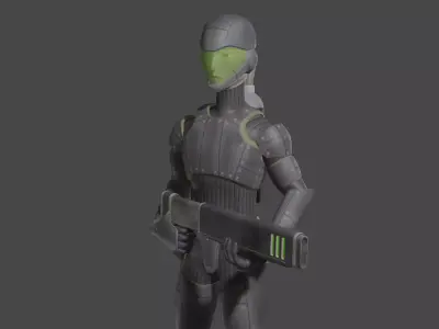 Futuristic Soldier 3D model purchase