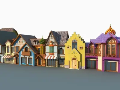 Cartoon Street 1 3D model
