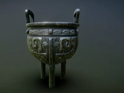 ancient chinese bronzes Low-poly 3D model