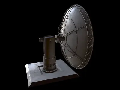Satellite Dish Dirty Low-poly 3D model