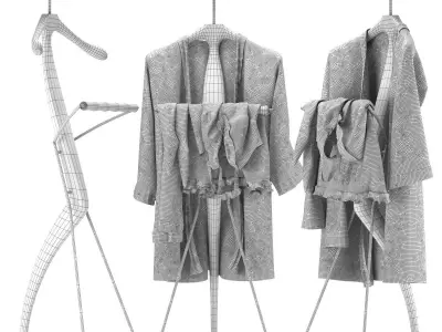 Valet stand Porada Sir-Bis 2 with peignoir and stockings 3D model