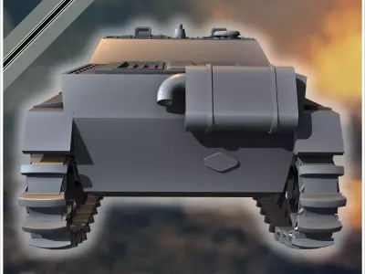 E-5 Panzerkleinzerstorer Rutscher Entwicklung light tank destroy 3D print model